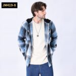 Hooded Shirt JM419 Hooded Plaid Shirt