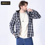 Hooded Shirt JM419 Hooded Plaid Shirt