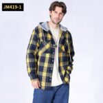 Hooded Shirt JM419 Hooded Plaid Shirt